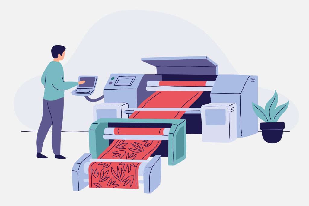 illustration d'un service d'imprimerie