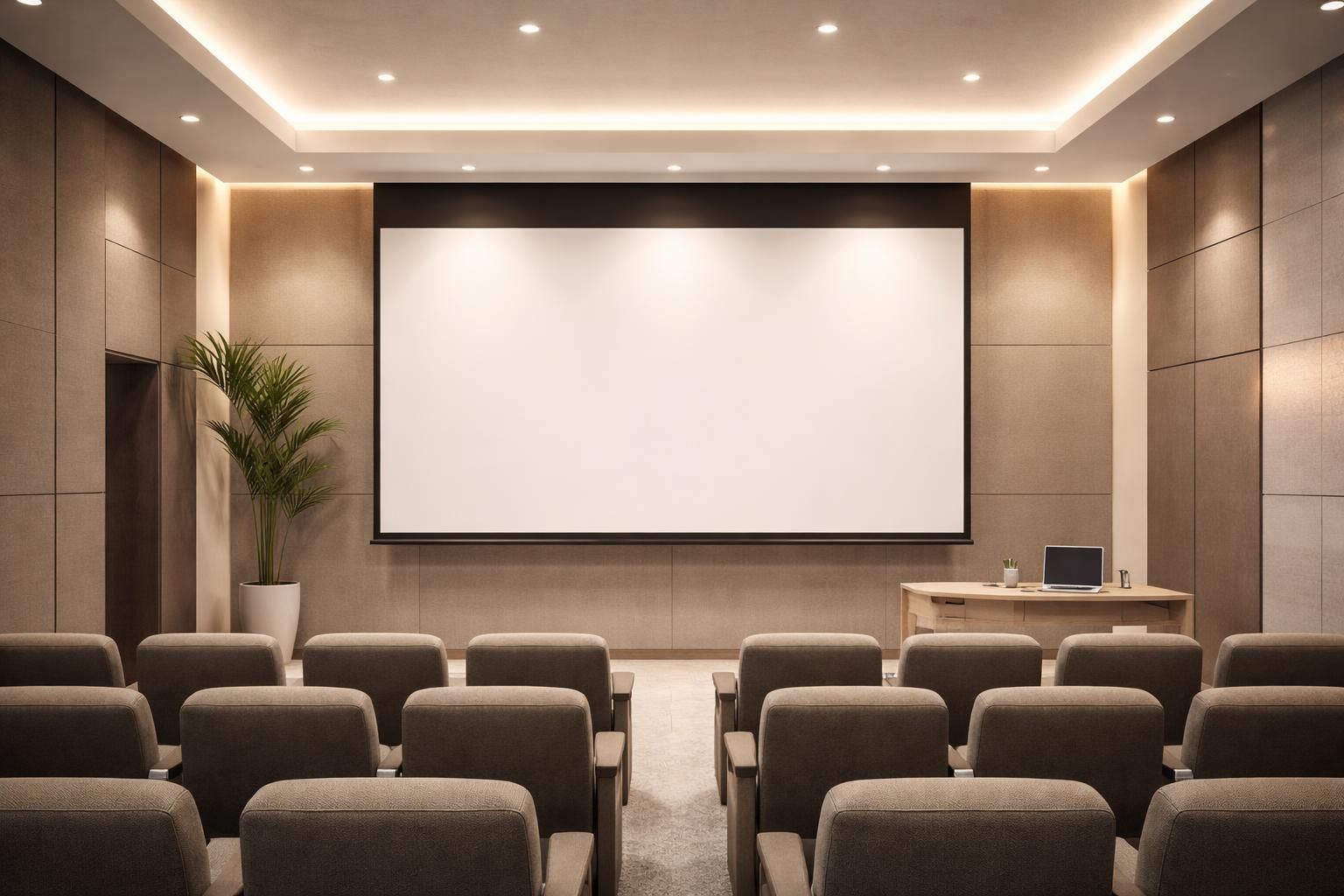 découvrez comment intégrer un écran de projection motorisé dans votre salle de démonstration pour un aménagement moderne et fonctionnel, alliant confort et technologie.