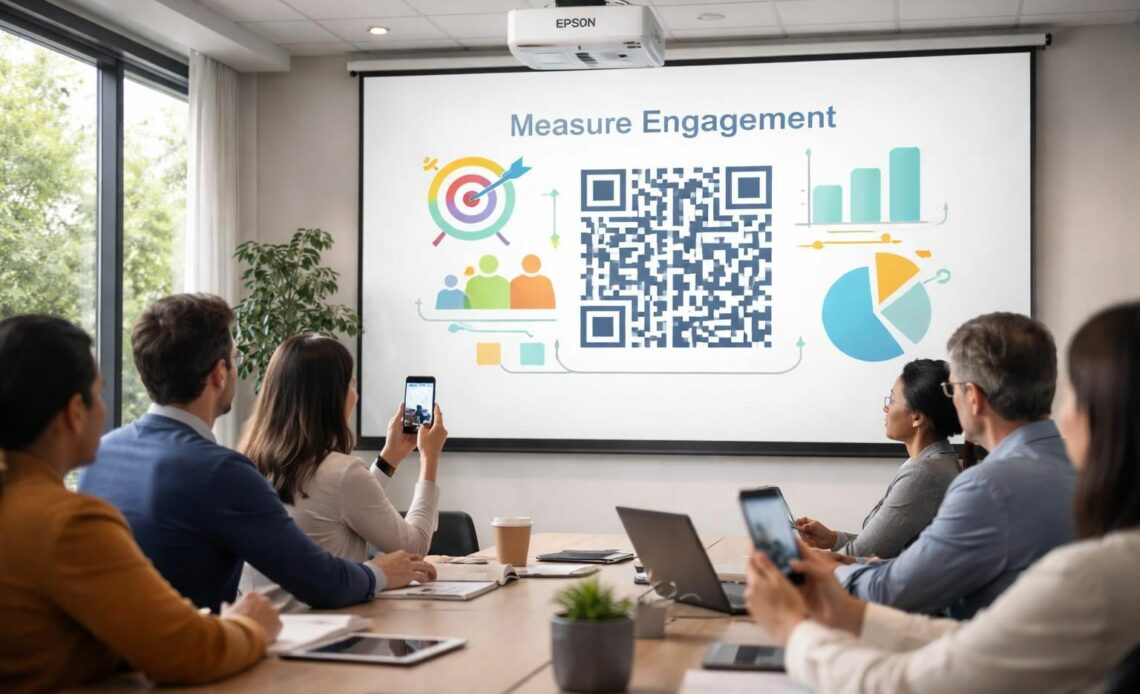 découvrez comment mesurer l'engagement grâce à la combinaison de la projection avec un vidéoprojecteur epson et l'utilisation de qr codes pour des interactions innovantes.