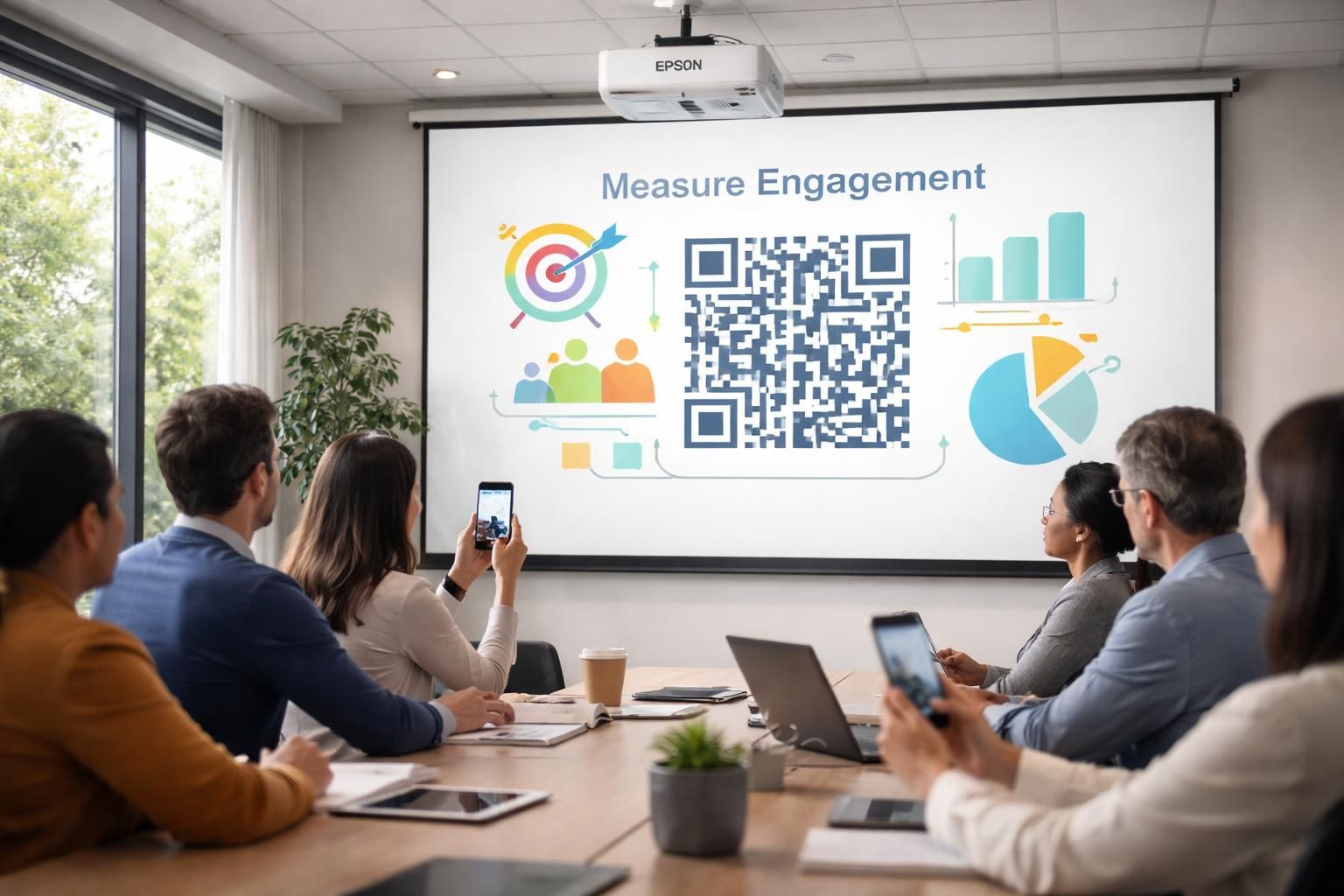 Projection + QR : mesurer engagement via Vidéoprojecteur Epson
